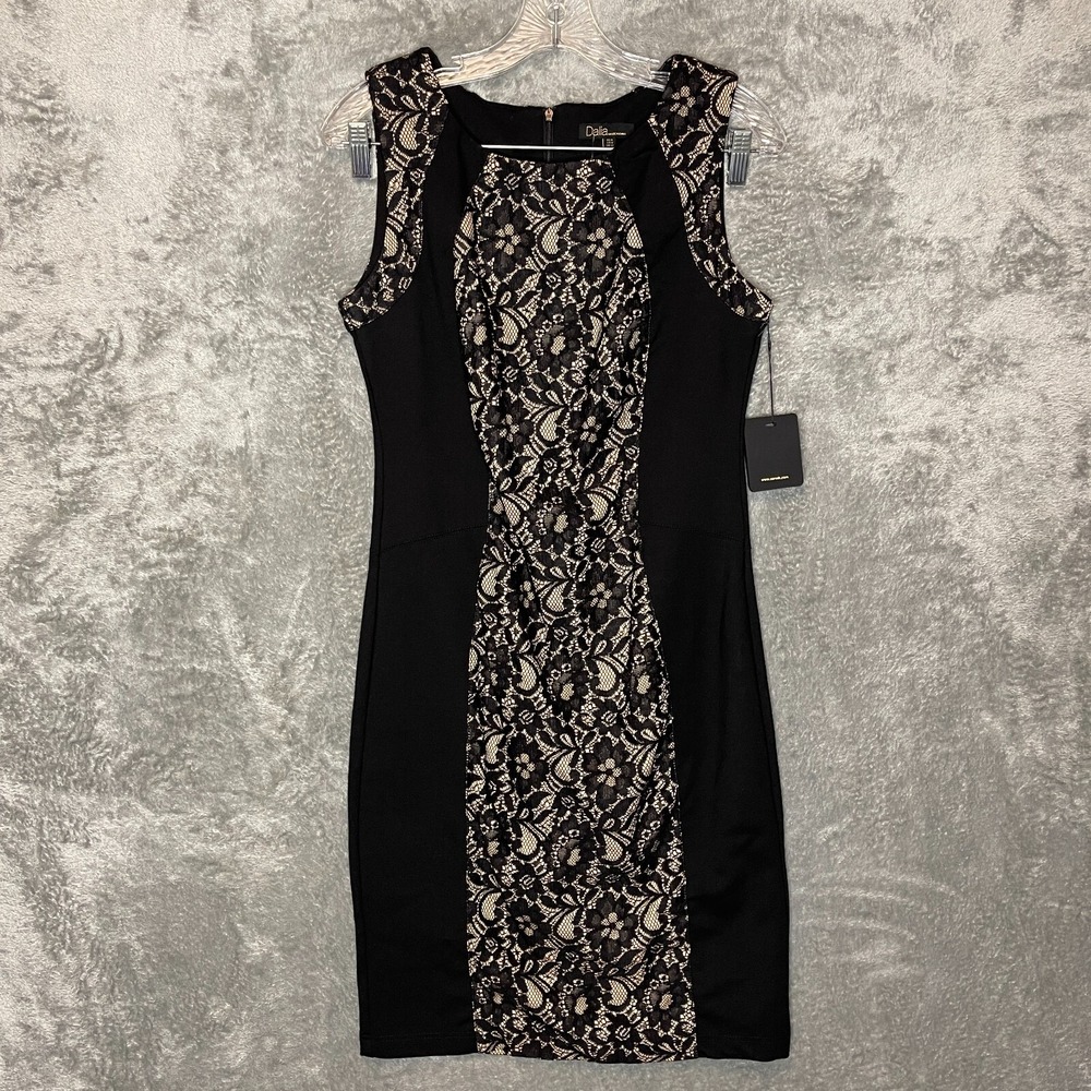 Dalia Women Witchy Grunge Goth Illusion Princess Seam Sheath Bodycon Dress 8 NWT